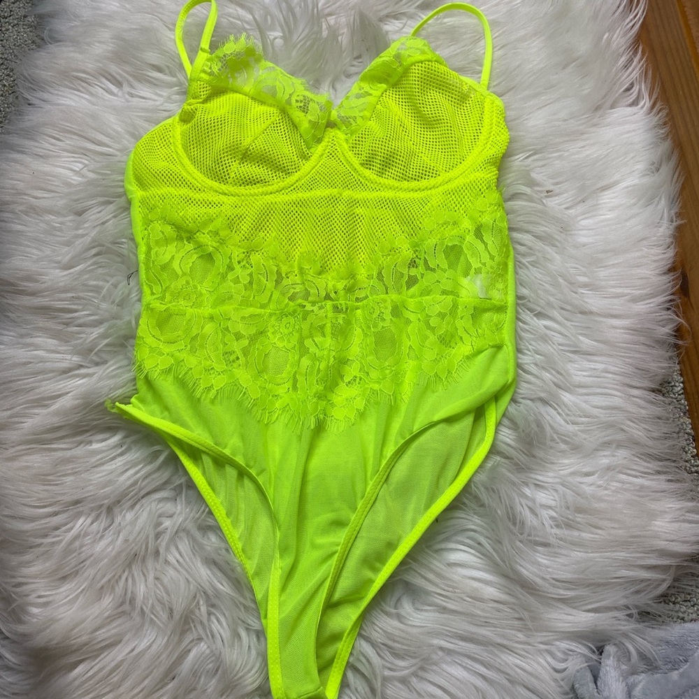 Neon Green Lace Bodysuit